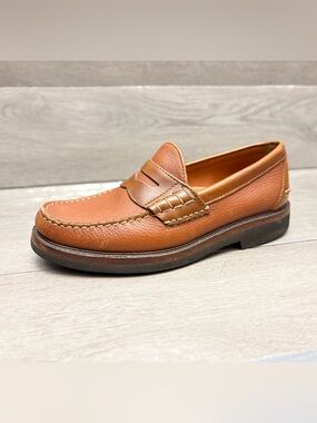 E.T Wright Penny Loafers Brown Leather Italian Made Slip On Dress Shoe Size 8D